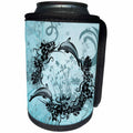 3dRose Heike Köhnen Design Sea Life - Cute dolphins with flowers - Can Cooler Bottle Wrap (cc_254579)