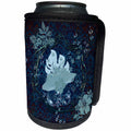 3dRose Heike Köhnen Design Sport - Sport surfboard with flowers in blue colors - Can Cooler Bottle Wrap (cc_254580)