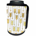 3dRose Janna Salak Designs Boho - Tribal Arrows Pattern Gold and White - Can Cooler Bottle Wrap (cc_254590)