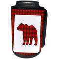 3dRose Janna Salak Designs Woodland Creatures - Buffalo Plaid Bear - Can Cooler Bottle Wrap (cc_254595)