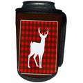3dRose Janna Salak Designs Woodland Creatures - Buffalo Plaid Buck - Can Cooler Bottle Wrap (cc_254596)