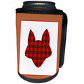 3dRose Janna Salak Designs Woodland Creatures - Buffalo Plaid Fox - Can Cooler Bottle Wrap (cc_254597)