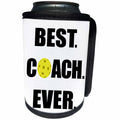 3dRose Janna Salak Designs Sports - Best Coach Ever Pickleball - Can Cooler Bottle Wrap (cc_254599)