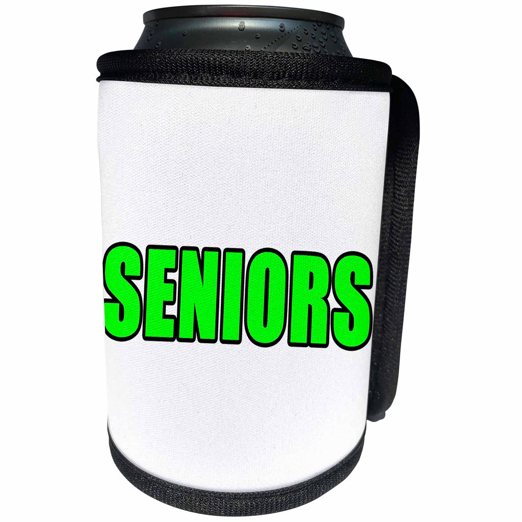 3dRose EvaDane - Quotes - Seniors Green - Can Cooler Bottle Wrap (cc_254605)