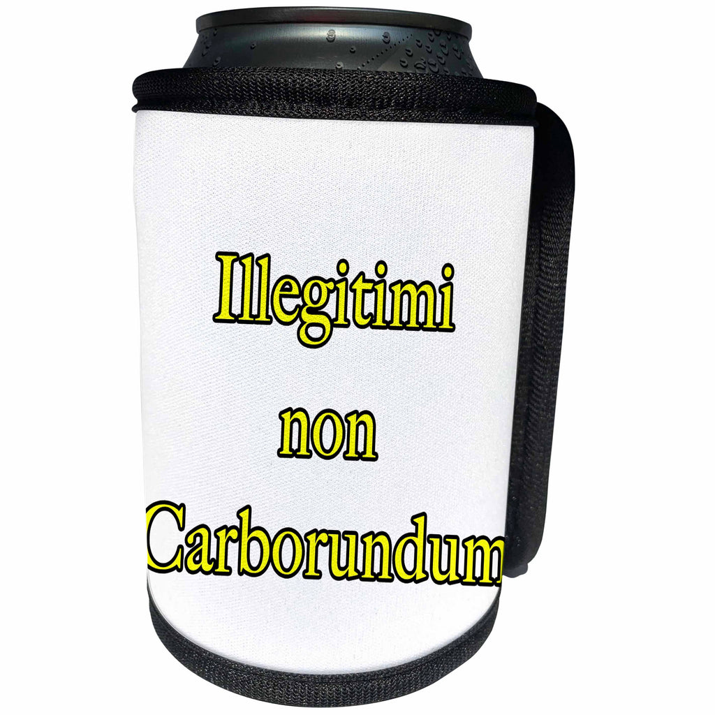 3dRose EvaDane - Quotes - Illegitimi Non Carborundum Yellow - Can Cooler Bottle Wrap (cc_254610)