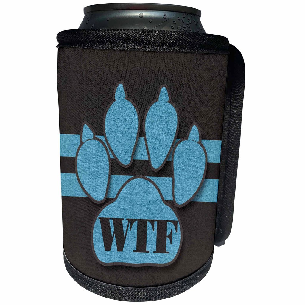 3dRose Doreen Erhardt Social Media - Social Text Message of WTF for the Dog Loving Pet Owner - Can Cooler Bottle Wrap (cc_254738)
