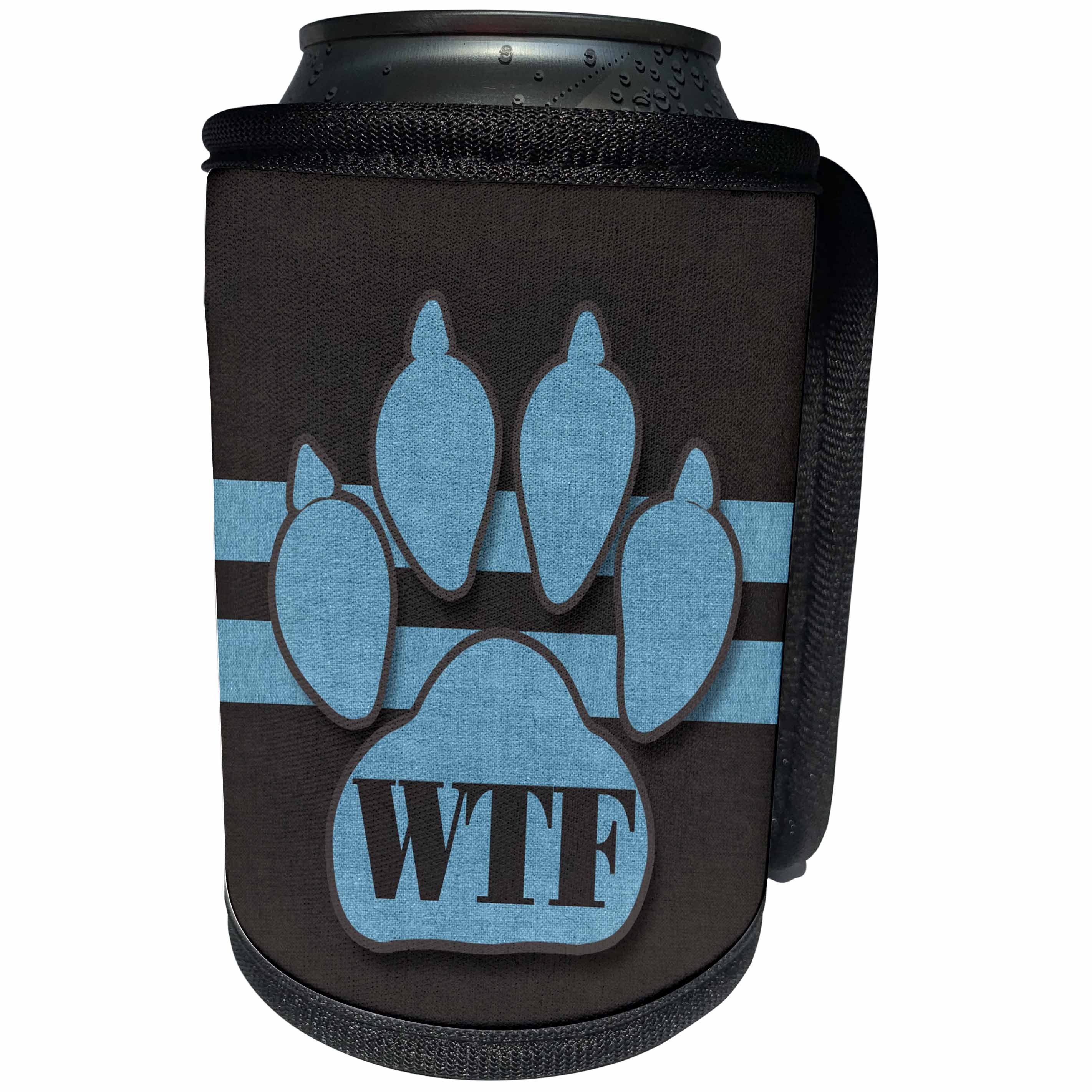 3dRose Doreen Erhardt Social Media - Social Text Message of WTF for the Dog Loving Pet Owner - Can Cooler Bottle Wrap (cc_254738)