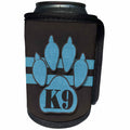 3dRose Doreen Erhardt Dogs - K9 in a Blue and Brown Dog Paw for Pet Lovers - Can Cooler Bottle Wrap (cc_254743)