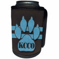 3dRose Doreen Erhardt Social Media - Keep Calm and Carry On Texting Fun for Dog Lovers in Blue and Brown - Can Cooler Bottle Wrap (cc_254744)