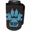 3dRose Doreen Erhardt Social Media - WIP Work In Progress Acronym in a Blue Dog Paw for Pet Lovers - Can Cooler Bottle Wrap (cc_254748)
