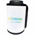 3dRose Doreen Erhardt Inspirational - Bohemian Gypsy Wanderer Fun Word Art in Green Gradient - Can Cooler Bottle Wrap (cc_254754)