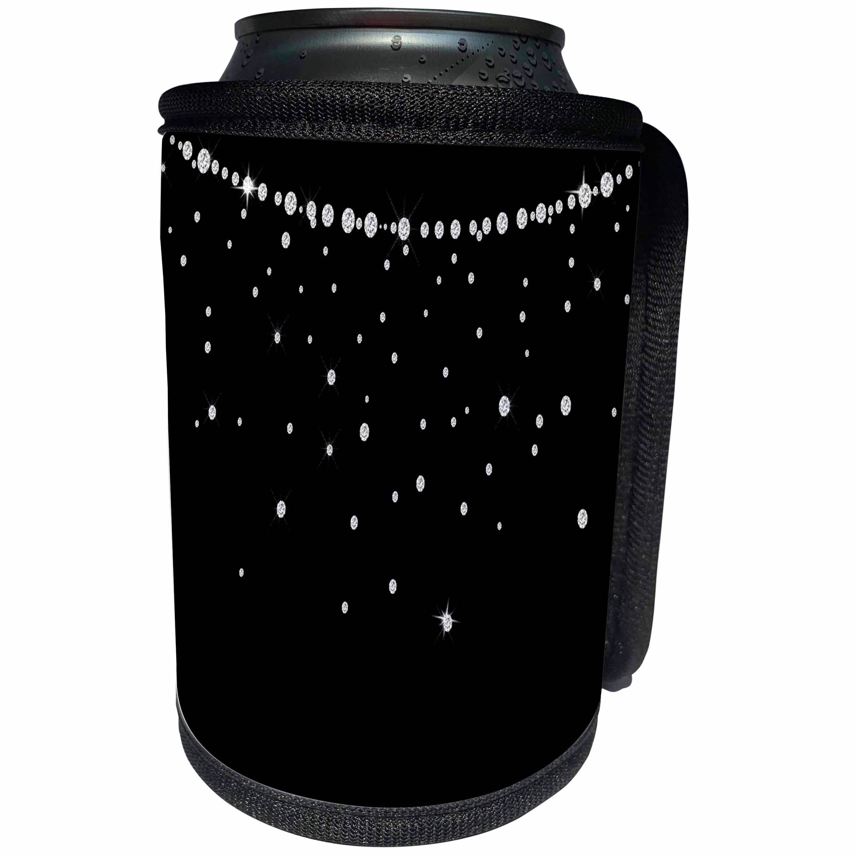 3dRose Anne Marie Baugh - Jewel and Sparkle - Faux Diamond Strand and Falling Diamonds - Can Cooler Bottle Wrap (cc_254789)