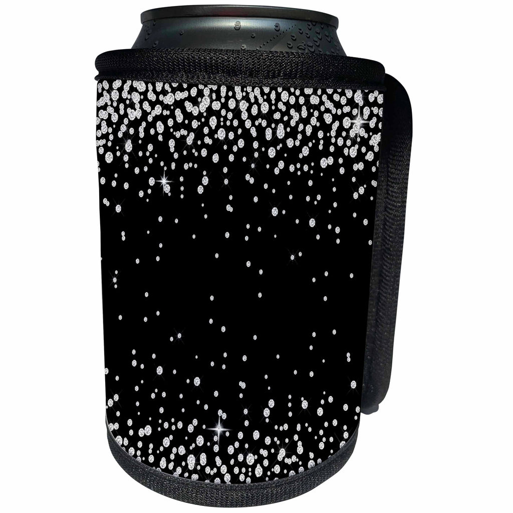 3dRose Anne Marie Baugh - Jewel and Sparkle - Faux Diamond Confetti - Can Cooler Bottle Wrap (cc_254790)