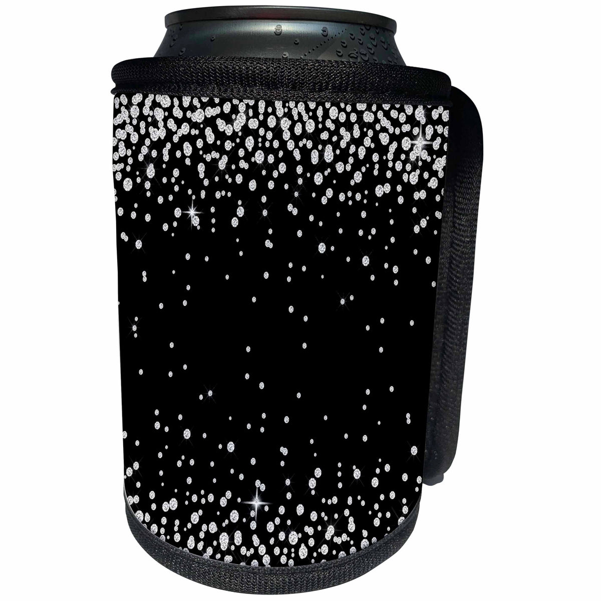 3dRose Anne Marie Baugh - Jewel and Sparkle - Faux Diamond Confetti - Can Cooler Bottle Wrap (cc_254790)