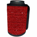 3dRose Anne Marie Baugh - Glitter - Red Faux Printed Glitter - Can Cooler Bottle Wrap (cc_254793)