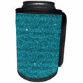 3dRose Anne Marie Baugh - Glitter - Aqua Faux Printed Glitter - Can Cooler Bottle Wrap (cc_254795)