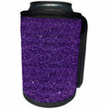 3dRose Anne Marie Baugh - Glitter - Purple Faux Printed Glitter - Can Cooler Bottle Wrap (cc_254796)