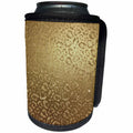 3dRose Anne Marie Baugh - Shades Of Gold - Glam Faux Gold On Gold Leopard Print - Can Cooler Bottle Wrap (cc_254799)
