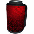 3dRose Anne Marie Baugh - Foil Patterns - Pretty Red On Red Faux Foil Leopard Print Pattern - Can Cooler Bottle Wrap (cc_254818)
