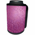 3dRose Anne Marie Baugh - Foil Patterns - Pretty Pink on Pink Faux Foil Leopard Print Pattern - Can Cooler Bottle Wrap (cc_254826)