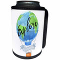 3dRose Anne Marie Baugh - Illustrations - Watercolor Earth Patterned Hot Air Balloon with the Word Explore - Can Cooler Bottle Wrap (cc_254829)