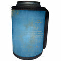 3dRose Anne Marie Baugh - Grunge - Glam Blue and Gold Writing Grunge - Can Cooler Bottle Wrap (cc_254833)