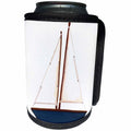 3dRose Anne Marie Baugh - Illustrations - Blue and White Sailboat Illustration - Can Cooler Bottle Wrap (cc_254841)