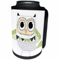 3dRose Anne Marie Baugh - Illustrations - Cute Owl Illustration - Can Cooler Bottle Wrap (cc_254854)