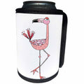 3dRose Anne Marie Baugh - Illustrations - Cute Pink Flamingo With An Attitude - Can Cooler Bottle Wrap (cc_254856)
