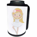 3dRose Anne Marie Baugh - Illustrations - Cute Little Blonde Ballerina Girl Illustration - Can Cooler Bottle Wrap (cc_254862)