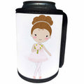 3dRose Anne Marie Baugh - Illustrations - Cute Little Red Headed Little Ballerina Girl Illustration - Can Cooler Bottle Wrap (cc_254864)