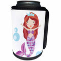 3dRose Anne Marie Baugh - Illustrations - Cute Red Haired Mermaid In Purple Illustration - Can Cooler Bottle Wrap (cc_254869)