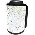 3dRose Anne Marie Baugh - Confetti - Pretty Aqua and Gold Confetti Pattern - Can Cooler Bottle Wrap (cc_254880)
