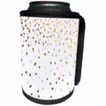 3dRose Anne Marie Baugh - Confetti - Pretty Pink and Gold Confetti Pattern - Can Cooler Bottle Wrap (cc_254883)