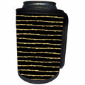 3dRose Anne Marie Baugh - Patterns - Glam Black and Gold Uneven Stripes - Can Cooler Bottle Wrap (cc_254885)