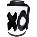 3dRose Anne Marie Baugh - Modern - An X And An O Is A Kiss and A Hug In Black Brush Strokes - Can Cooler Bottle Wrap (cc_254892)