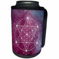 3dRose Anne Marie Baugh - Sacred Geometry - Sacred Star Geometry On A Purple and Blue Teal Background - Can Cooler Bottle Wrap (cc_254901)