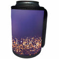 3dRose Anne Marie Baugh - Sparkle - Orange, Blue, and White Bokeh Sparkle Effect - Can Cooler Bottle Wrap (cc_254904)