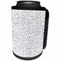 3dRose Anne Marie Baugh - Minimalist - Black and White Long and Short Lines Minimalist Pattern - Can Cooler Bottle Wrap (cc_254905)