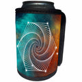 3dRose Anne Marie Baugh - Sacred Geometry - Sacred Octagon Geometry On A Teal and Orange Galaxy Background - Can Cooler Bottle Wrap (cc_254915)