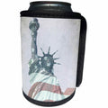 3dRose Anne Marie Baugh - Patriotic - Mixed Media Statue Of Liberty Photograph Draped In The USA Flag - Can Cooler Bottle Wrap (cc_254919)
