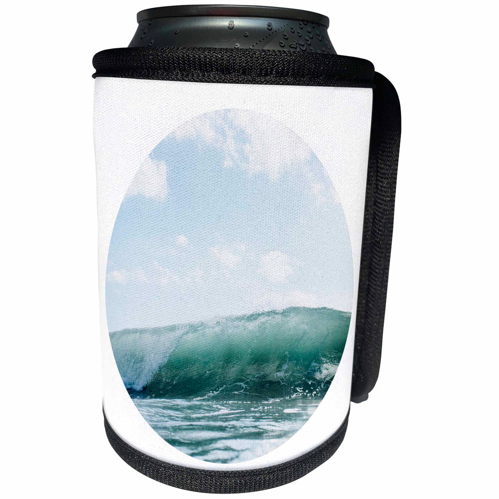 3dRose Anne Marie Baugh - Photography - Ocean Wave Curling Photograph Set In A Modern Circle - Can Cooler Bottle Wrap (cc_254921)