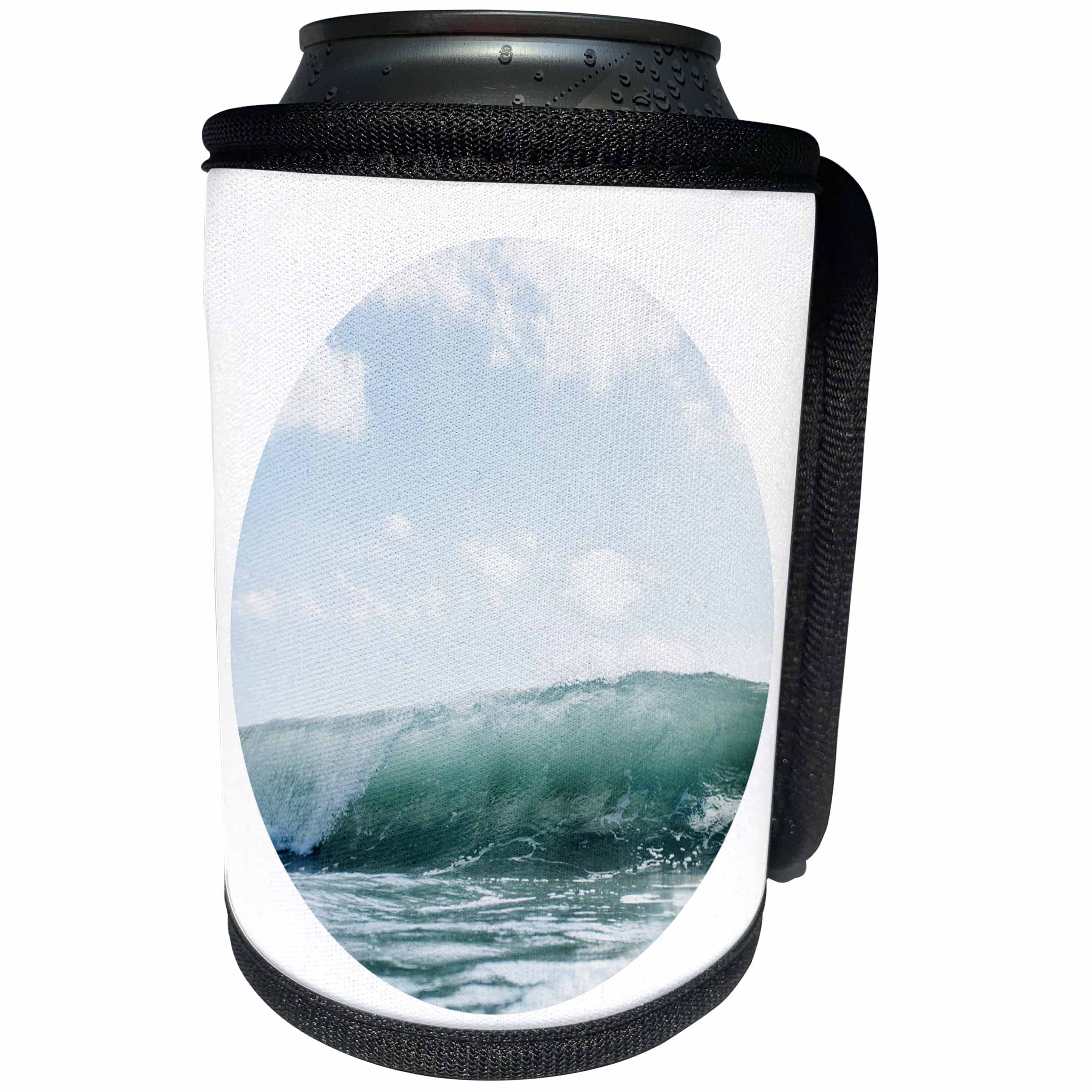 3dRose Anne Marie Baugh - Photography - Ocean Wave Curling Photograph Set In A Modern Circle - Can Cooler Bottle Wrap (cc_254921)