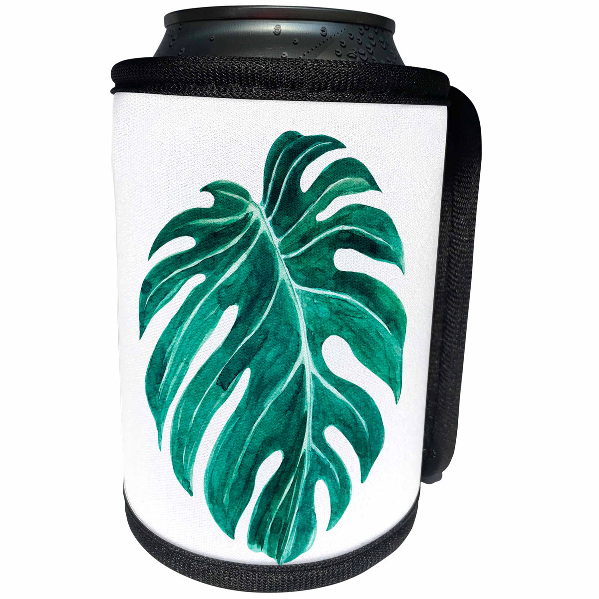 3dRose Anne Marie Baugh - Illustrations - Watercolor Tropical Leave Illustration - Can Cooler Bottle Wrap (cc_255018)