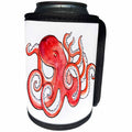 3dRose Anne Marie Baugh - Illustrations - Pink Watercolor Octopus Illustration - Can Cooler Bottle Wrap (cc_255022)