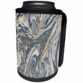 3dRose Anne Marie Baugh - Textures - Blue Gray and Gold Marble Texture Effect - Can Cooler Bottle Wrap (cc_255025)