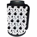 3dRose Anne Marie Baugh - Patterns - Black and White Coffee Pots and Coffee Cups Patterns - Can Cooler Bottle Wrap (cc_255036)