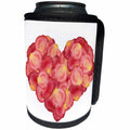 3dRose Anne Marie Baugh - Hearts - Pretty Rose Petal Heart - Can Cooler Bottle Wrap (cc_255059)