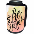 3dRose Anne Marie Baugh - Quotes - Be Inspired On A Peach and Yellow Watercolor Background - Can Cooler Bottle Wrap (cc_255065)