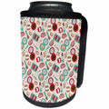 3dRose Anne Marie Baugh - Patterns - Cute Makeup Items Pattern - Can Cooler Bottle Wrap (cc_255082)